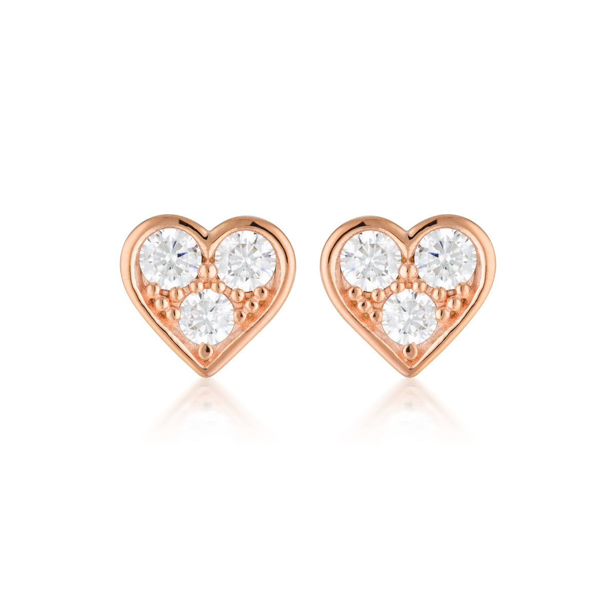 WHITE CZ ROSE GOLD 20MILS EARRING