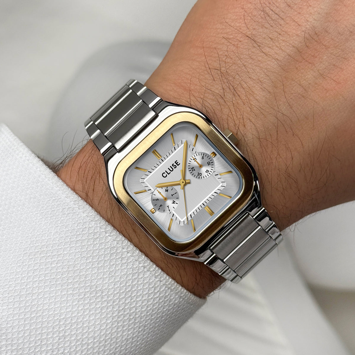 CLUSE Quadrus Multifunction Steel, Silver, Two Tone Watch CW26201