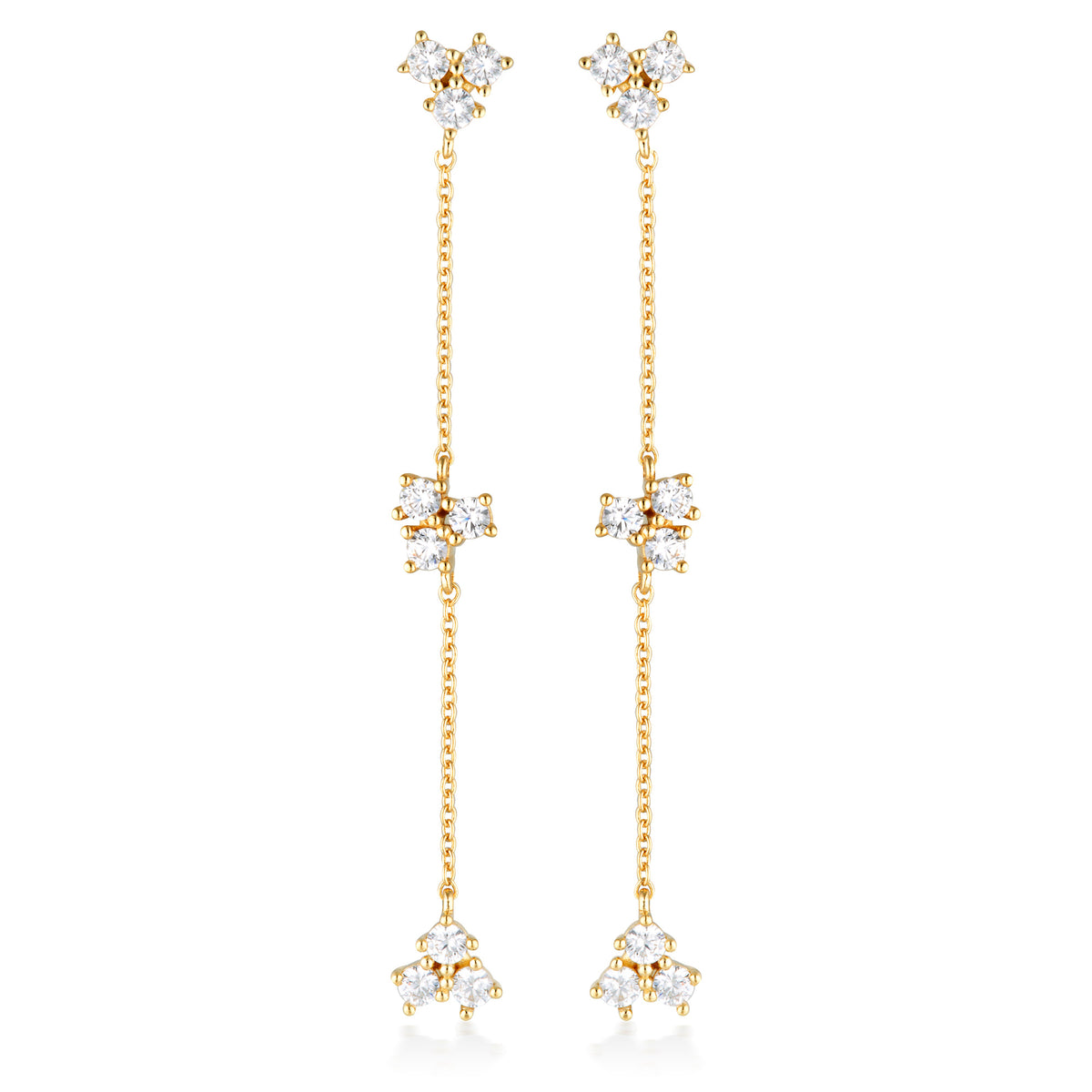 GEORGINI THE LAYERED EDIT TROIS EARRINGS GOLD