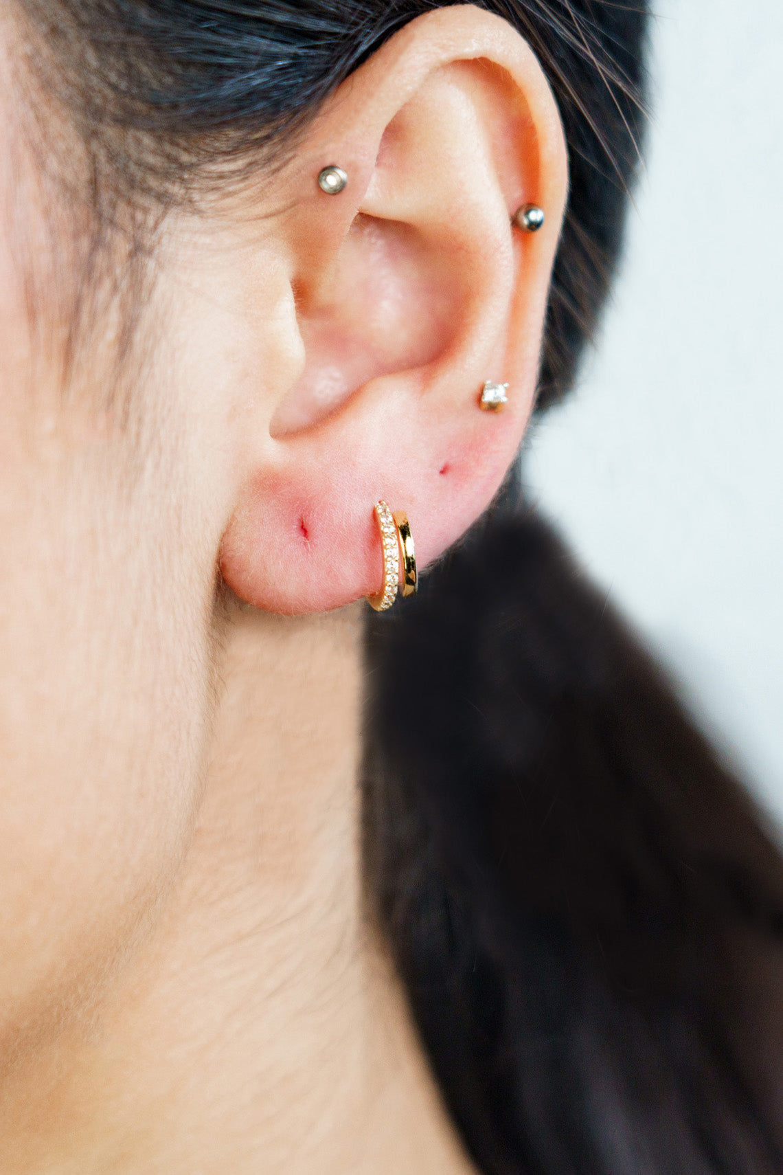 GEORGINI MIDNIGHT VELVET RATRI DOUBLE EARRING GOLD