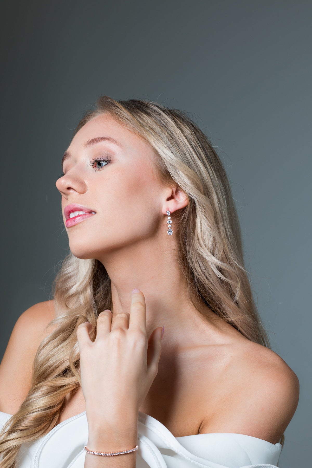 ICONIC BRIDAL CHRISTINA EARRINGS ROSE GOLD
