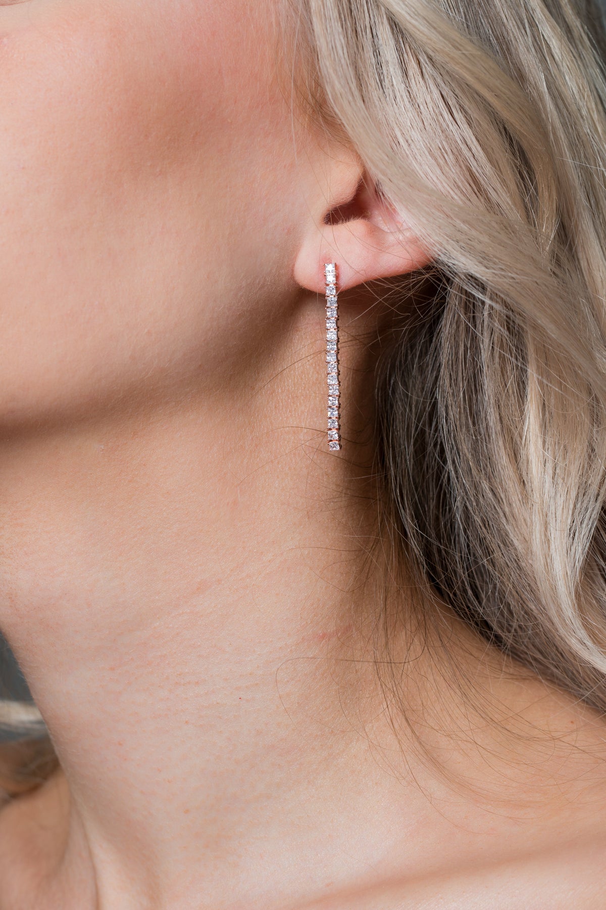 ICONIC BRIDAL VERA EARRINGS ROSE GOLD