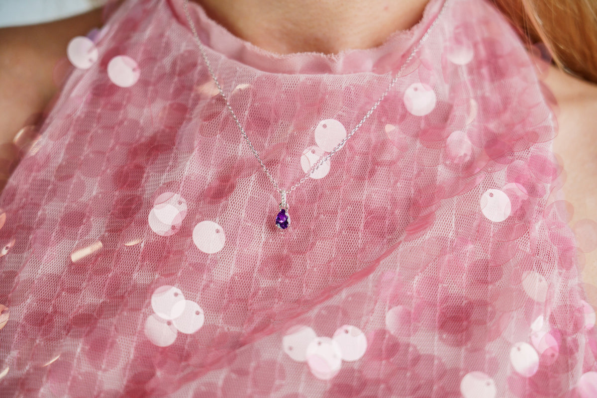 GEORGINI WISTERIA PENDANT AMETHYST CZ SILVER