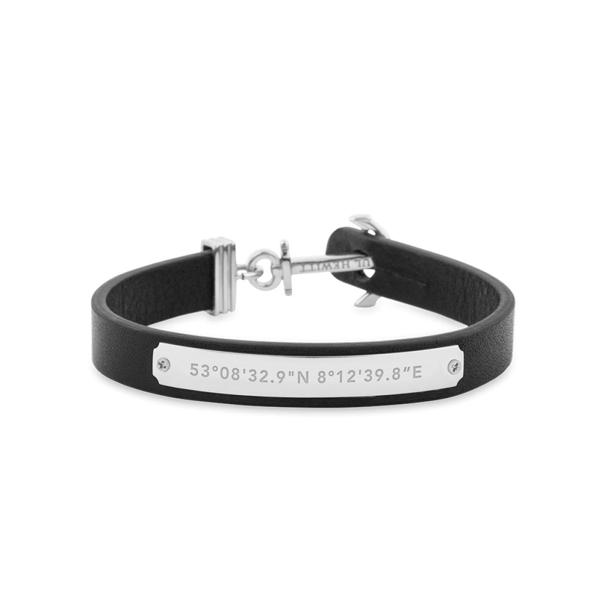 Paul Hewitt Signum Male Coordinates Silver / Black Bracelet - XL