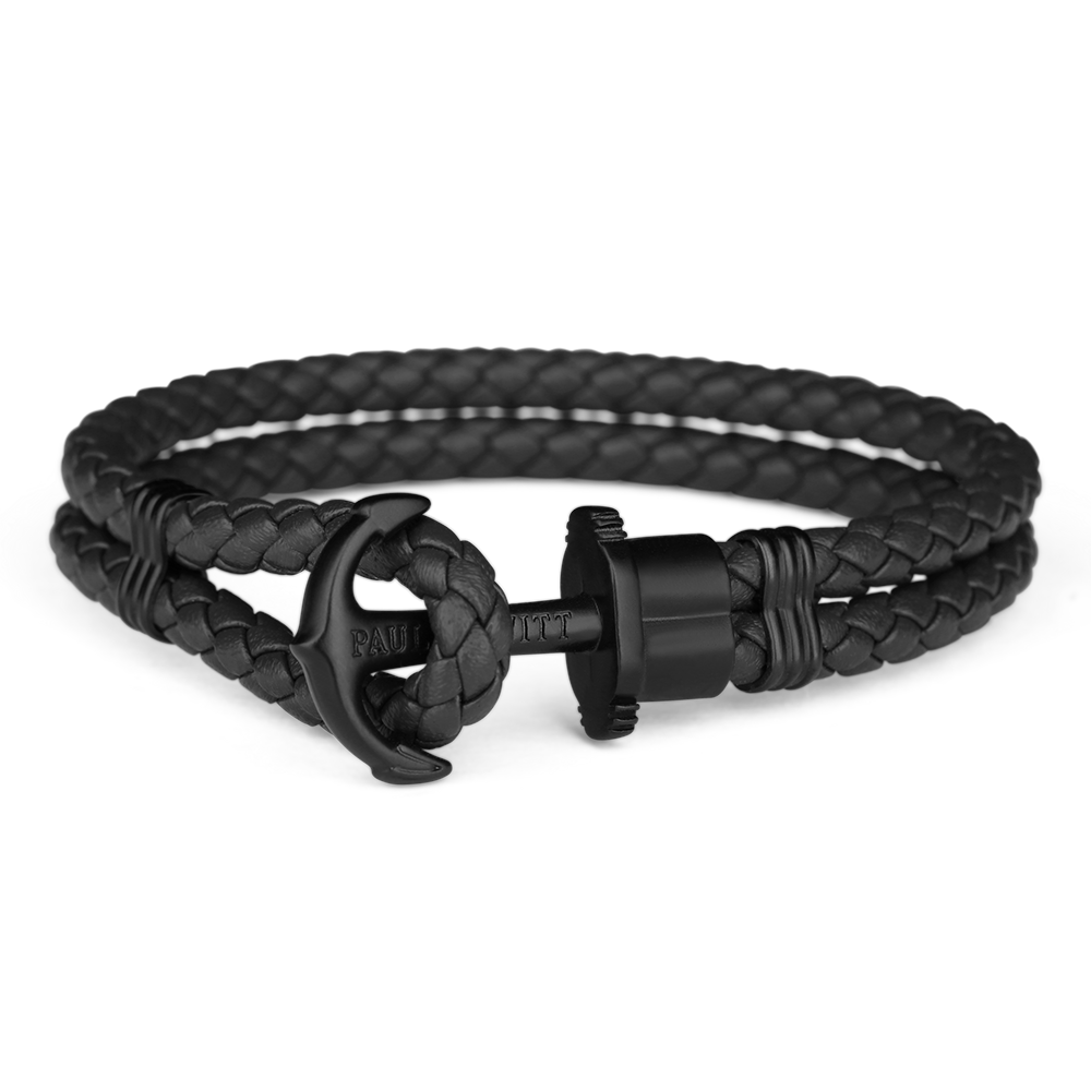 Paul Hewitt Phrep Leather Black / Black Bracelet - L