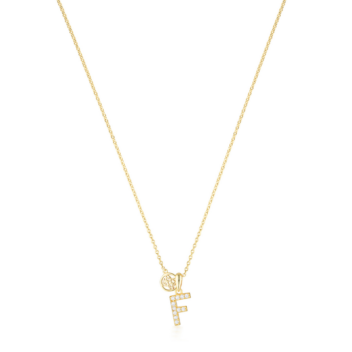 LUXURY LETTERS F INITIAL PENDANT GOLD