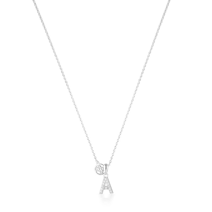 LUXURY LETTERS A INITIAL PENDANT SILVER