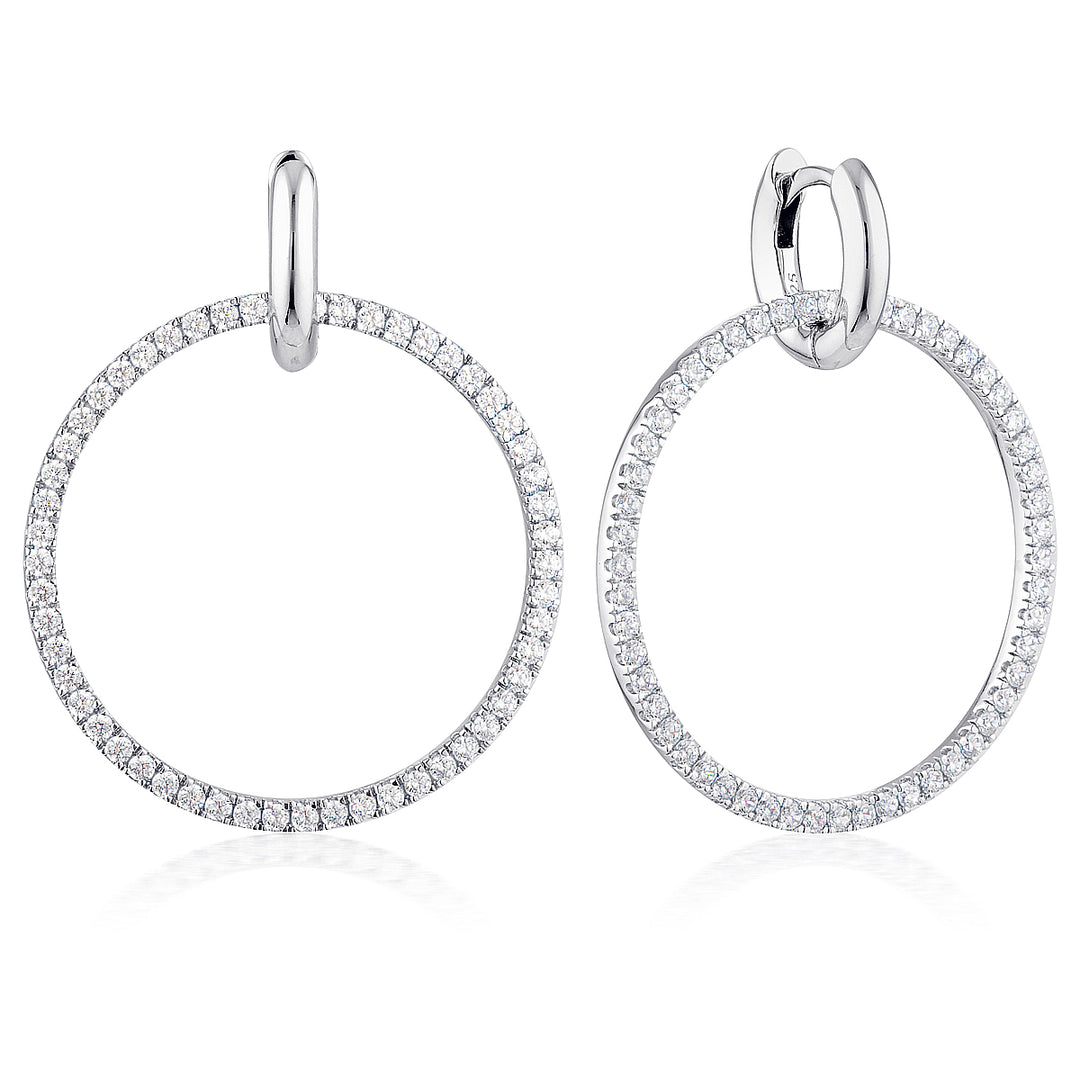 JULIETTA ROUND DROP EARRINGS SILVER