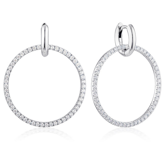 JULIETTA ROUND DROP EARRINGS SILVER