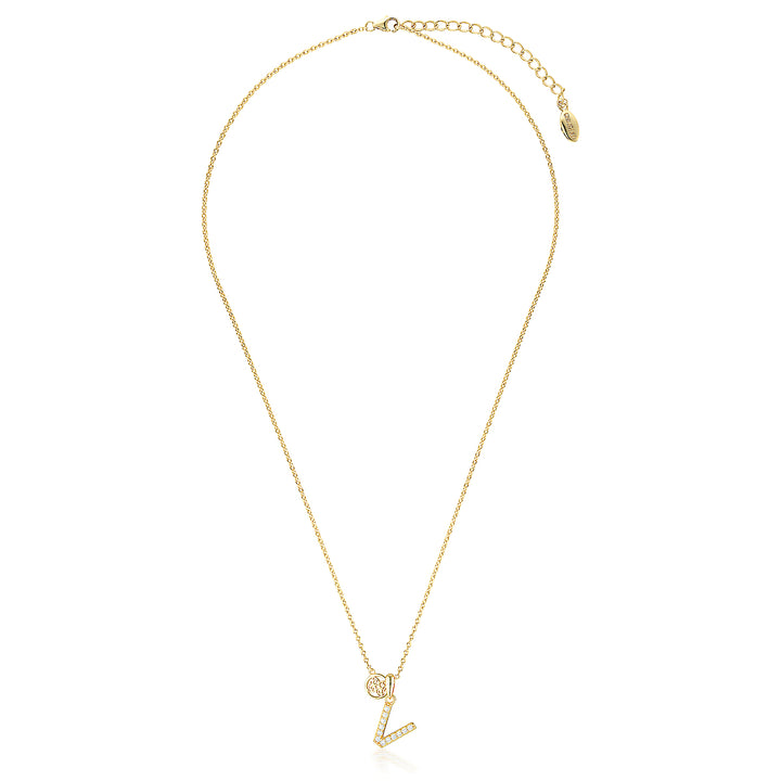 LUXURY LETTERS V INITIAL PENDANT GOLD