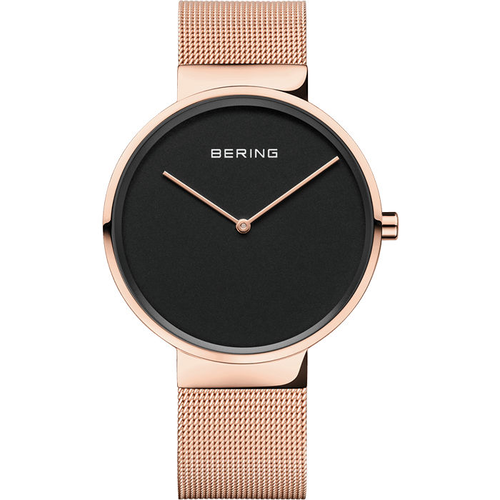 Bering Classic 39mm Rose Gold Milanese Strap Watch