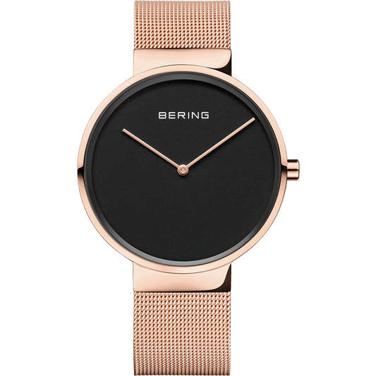 Bering Classic 39mm Rose Gold Milanese Strap Watch