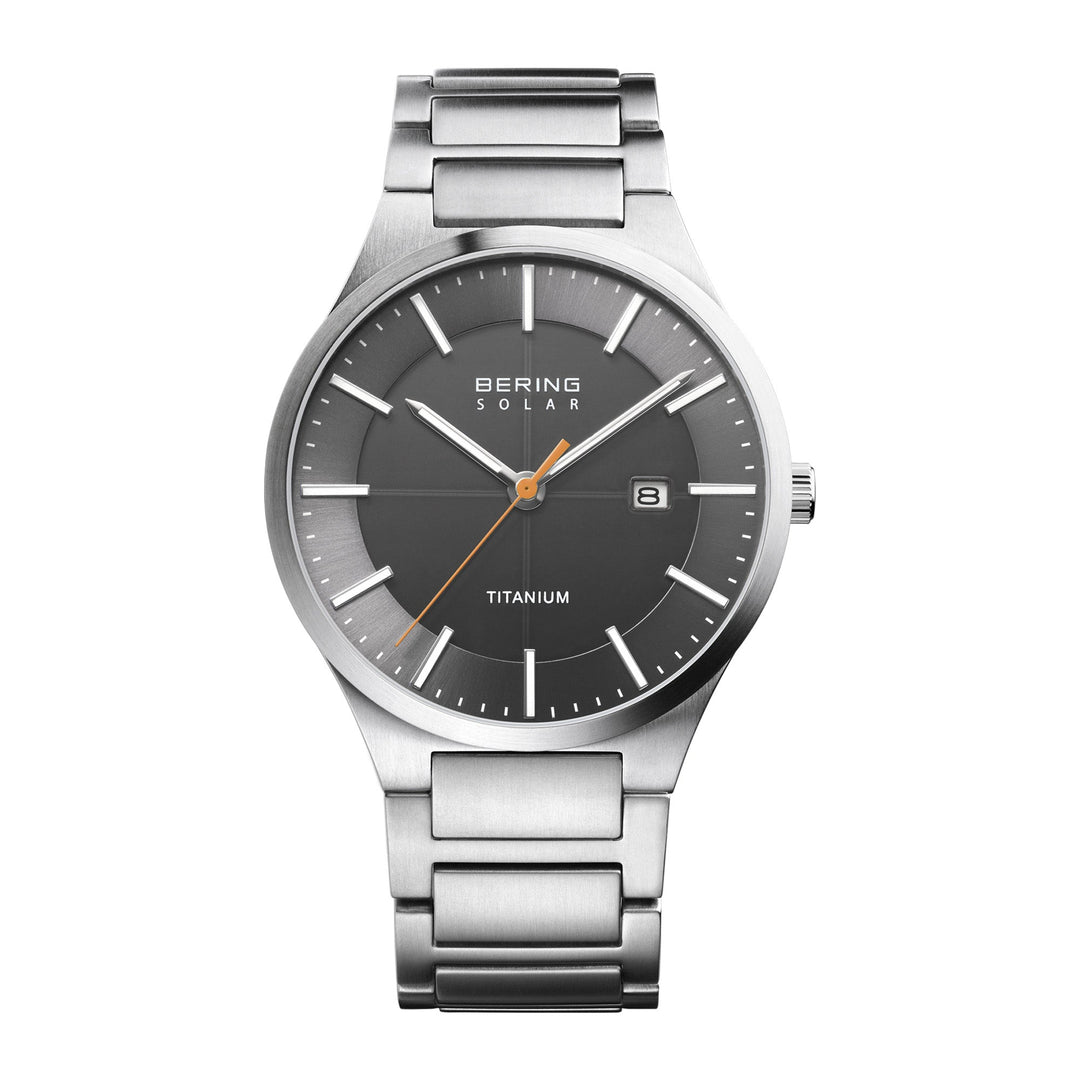 Bering Solar 39mm Grey Titanium Links Strap Watch