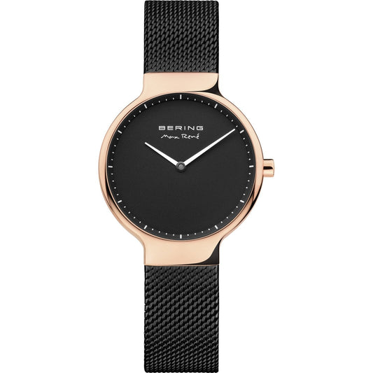 Bering Ladies Max René 31mm Rose Gold Black Milanese Strap Watch