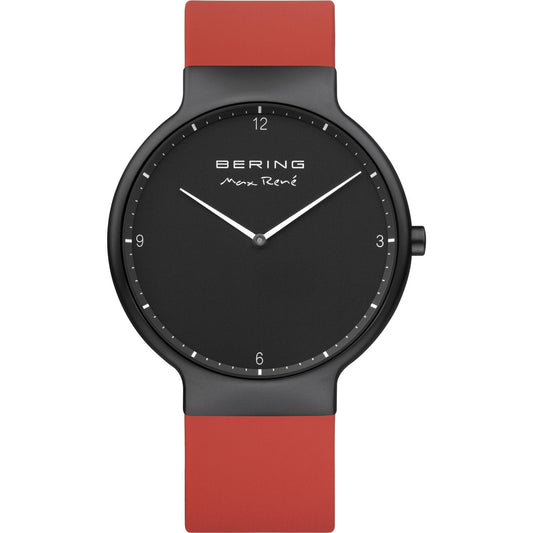 Bering Gents Max René 40mm Black Red Silicone Strap Watch