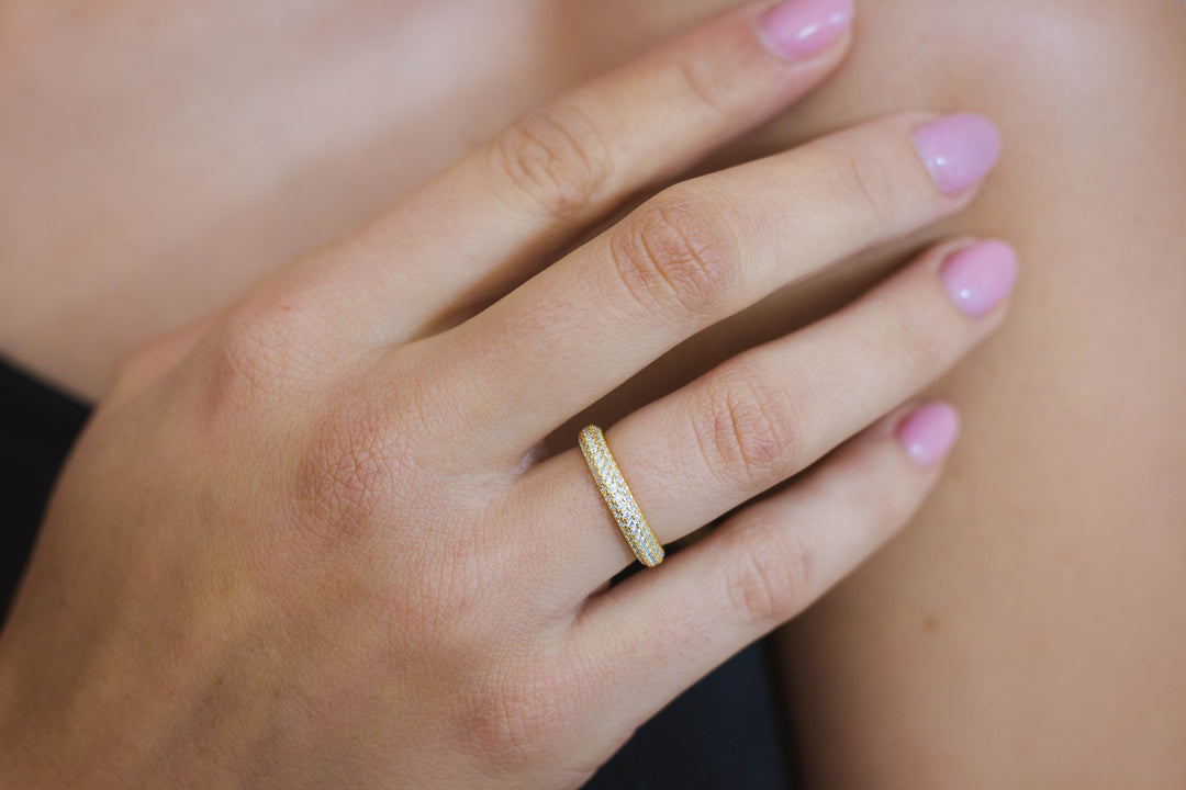 GODDESS PAVE RING GOLD - 10