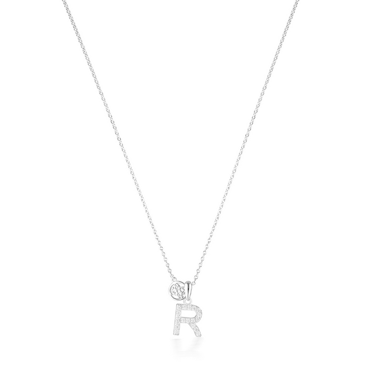 LUXURY LETTERS R INITIAL PENDANT SILVER