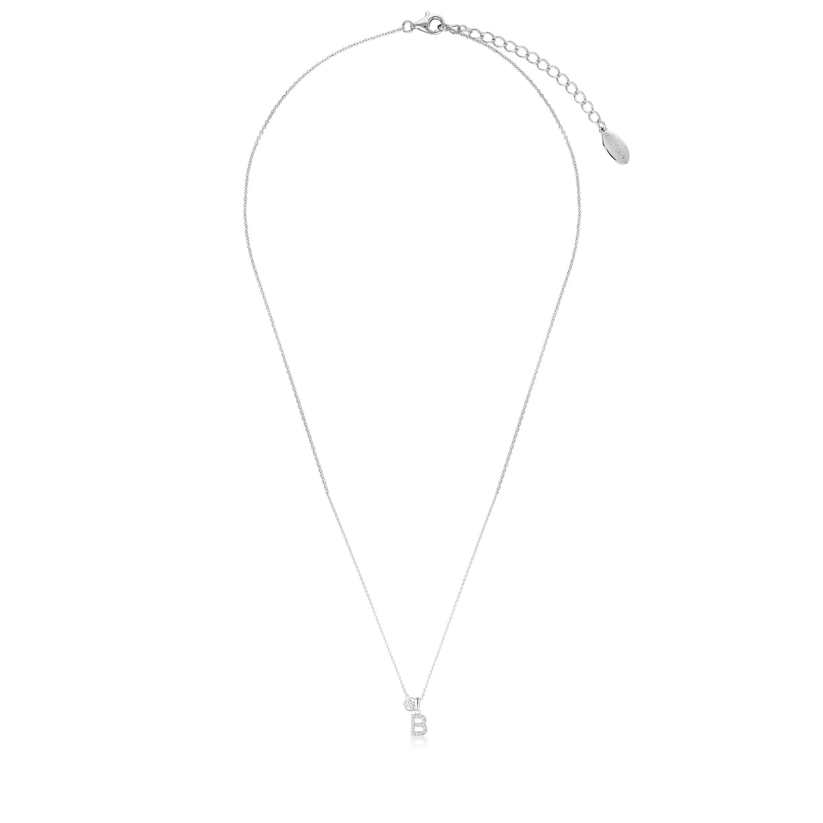 LUXURY LETTERS B INITIAL PENDANT SILVER