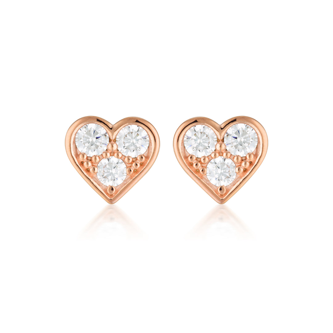 WHITE CZ ROSE GOLD 20MILS EARRING