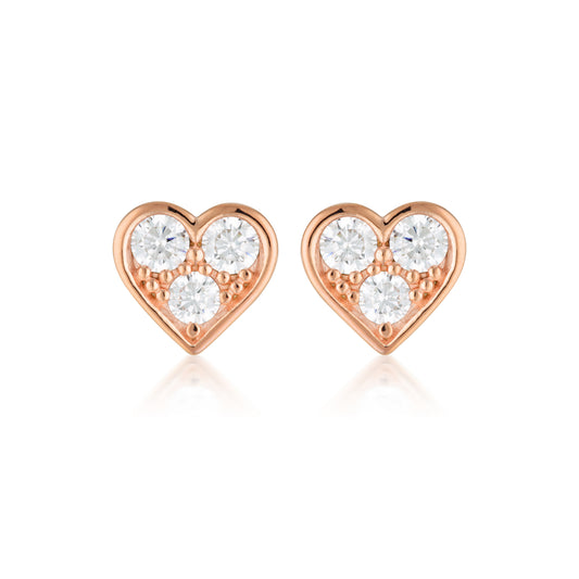 WHITE CZ ROSE GOLD 20MILS EARRING