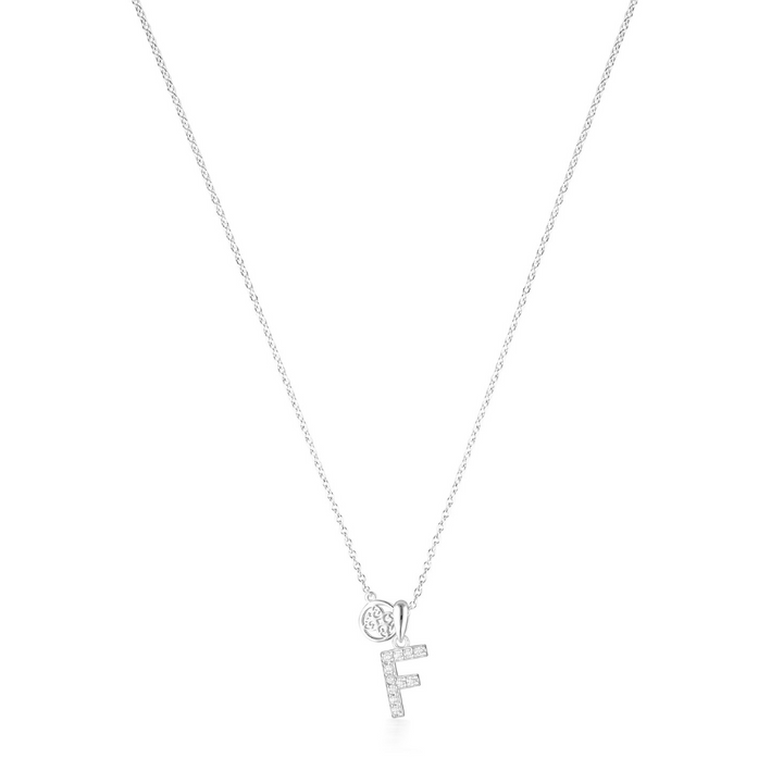 LUXURY LETTERS F INITIAL PENDANT SILVER