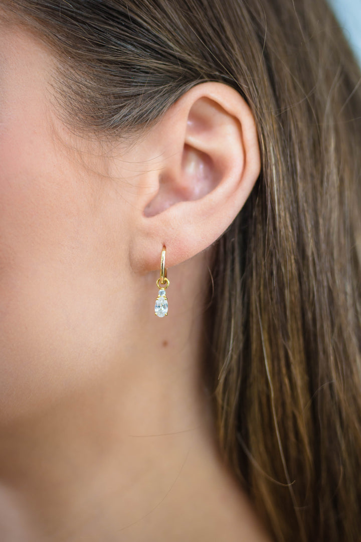 A CHRISTMAS JOURNEY BABY OVAL EARRINGS GOLD