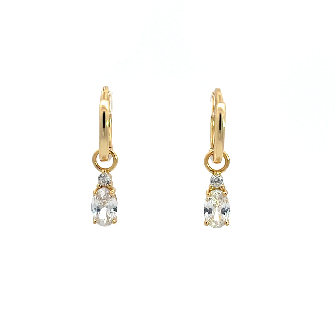 A CHRISTMAS JOURNEY BABY OVAL EARRINGS GOLD