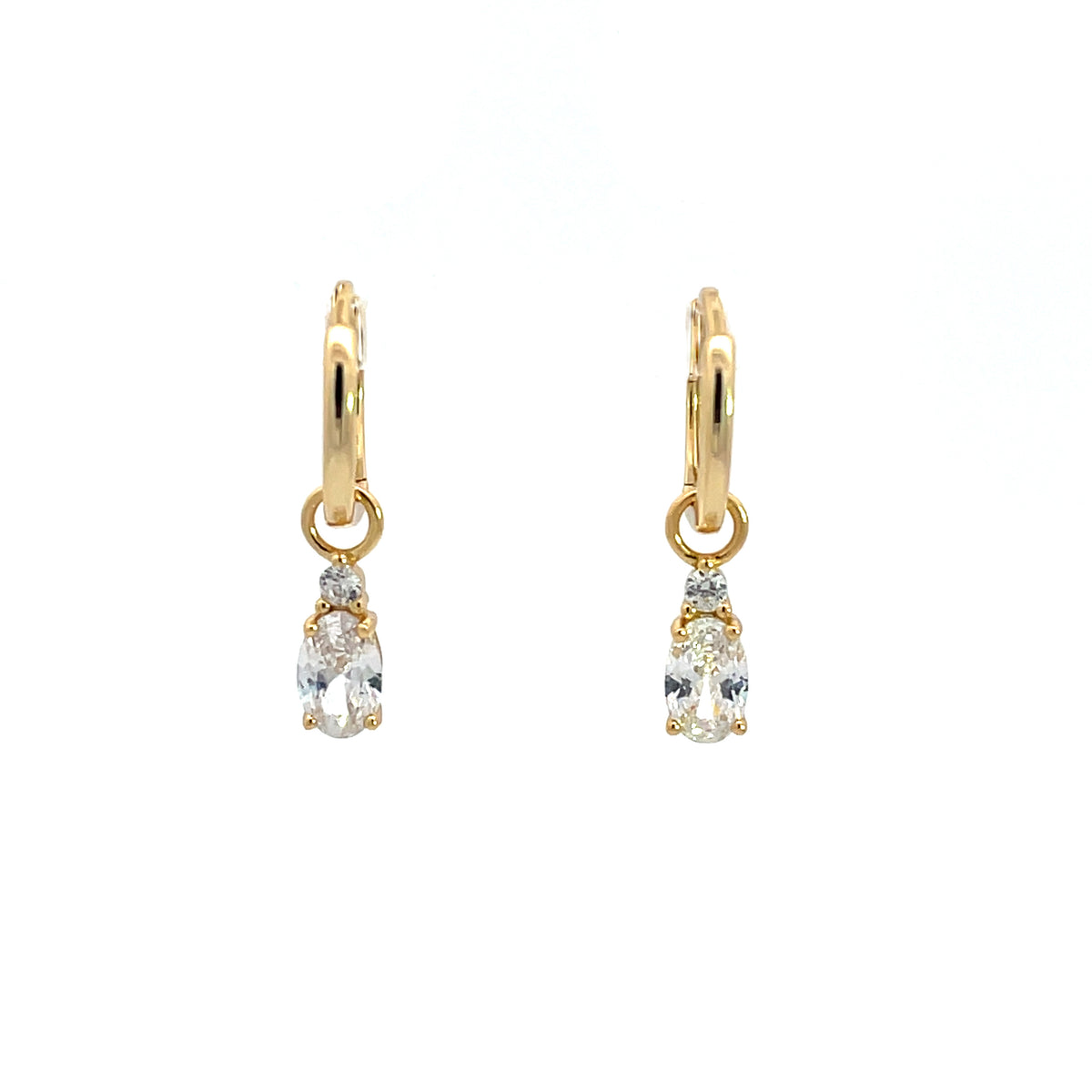 A CHRISTMAS JOURNEY BABY OVAL EARRINGS GOLD