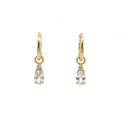 A CHRISTMAS JOURNEY BABY OVAL EARRINGS GOLD