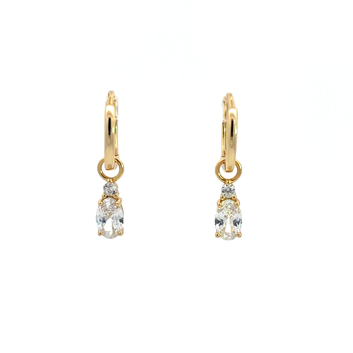 A CHRISTMAS JOURNEY BABY OVAL EARRINGS GOLD