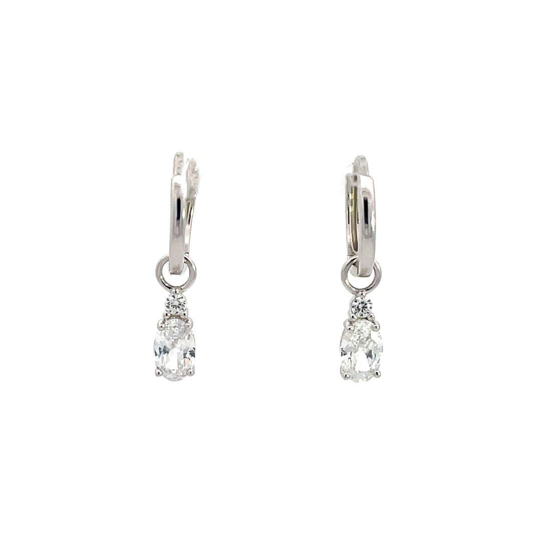 A CHRISTMAS JOURNEY BABY OVAL EARRINGS SILVER