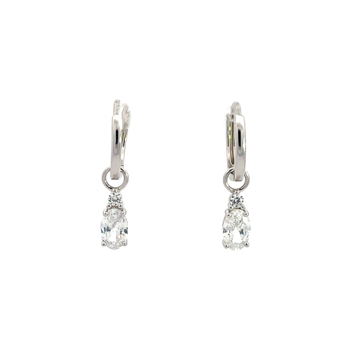 A CHRISTMAS JOURNEY BABY OVAL EARRINGS SILVER