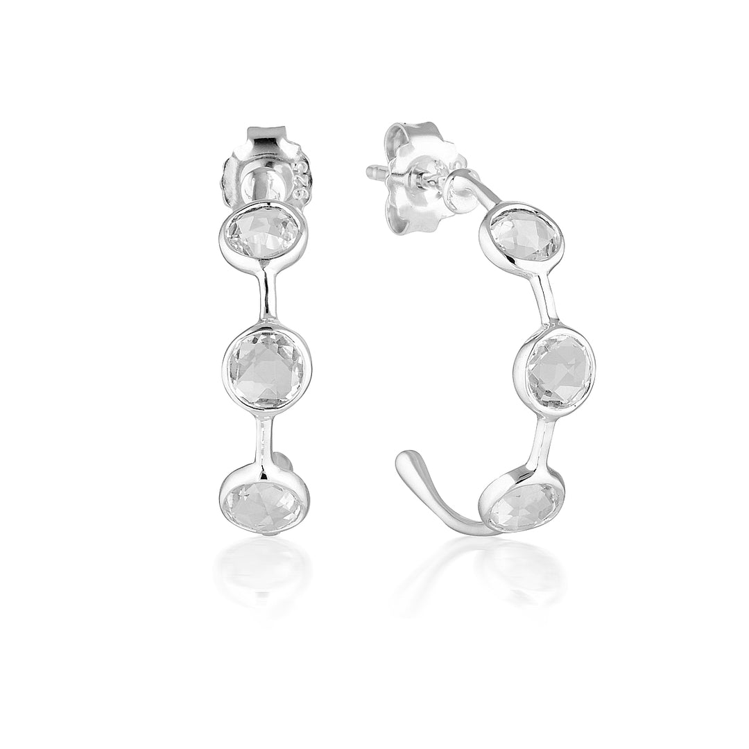 KIKLO WHITE TOPAZ HOOP SILVER