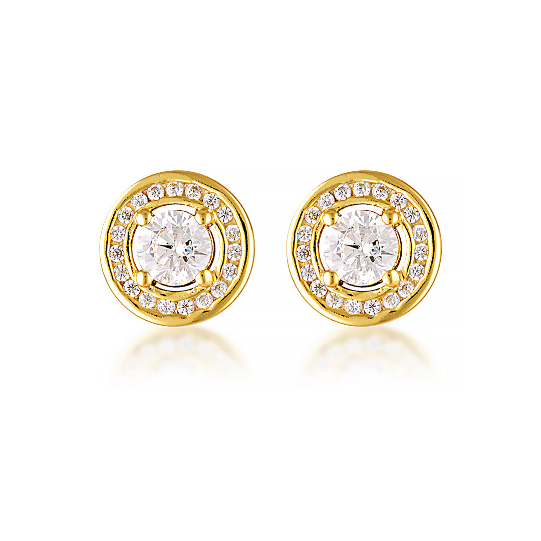 MILESTONE HALO EARRINGS IN GOLD