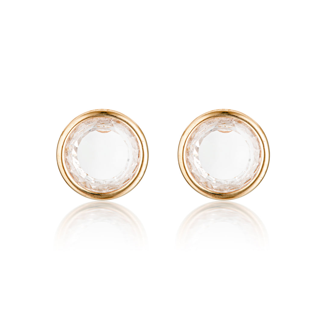 NOEL NIGHTS SLICED STONE EARRINGS ROSE GOLD