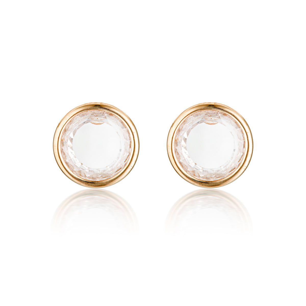 NOEL NIGHTS SLICED STONE EARRINGS ROSE GOLD
