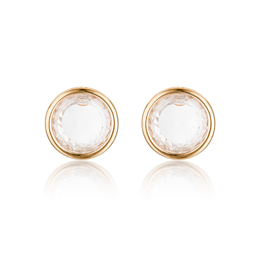 NOEL NIGHTS SLICED STONE EARRINGS ROSE GOLD