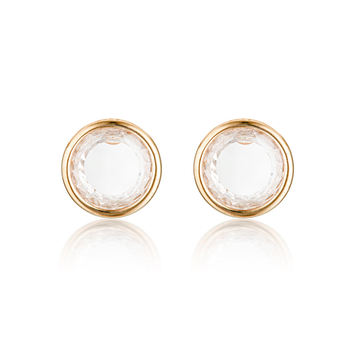 NOEL NIGHTS SLICED STONE EARRINGS ROSE GOLD