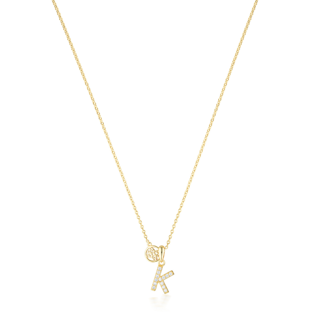 LUXURY LETTERS K INITIAL PENDANT GOLD