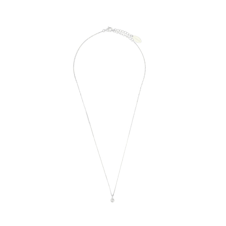 NATURAL TOPAZ AND DIAMOND APRIL PENDANT SILVER