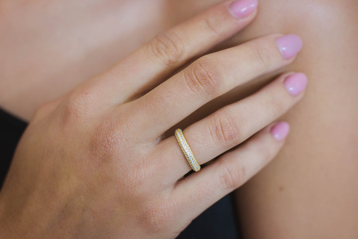 GODDESS PAVE RING GOLD - 9