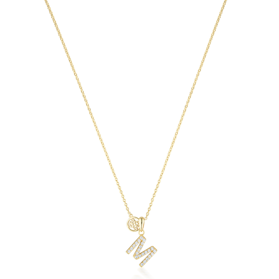 LUXURY LETTERS M INITIAL PENDANT GOLD
