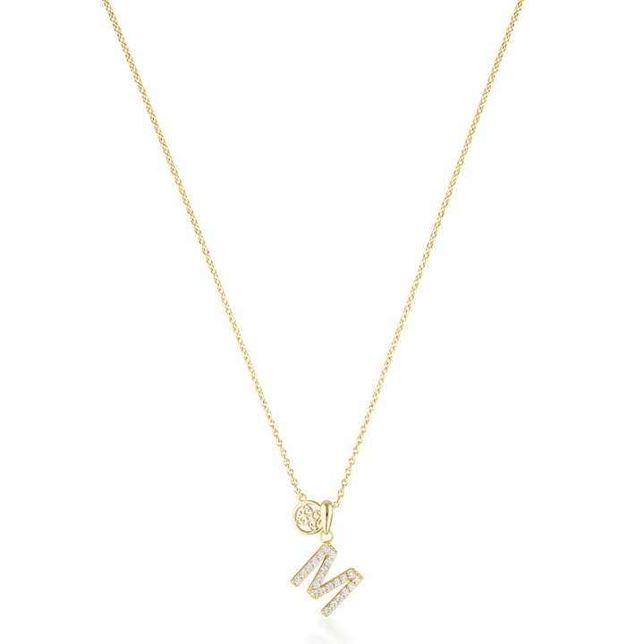 LUXURY LETTERS M INITIAL PENDANT GOLD