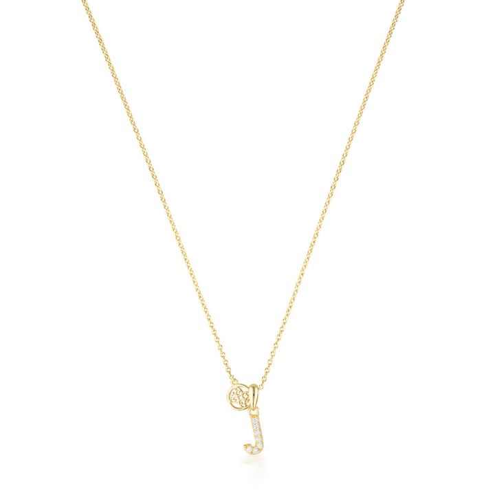LUXURY LETTERS J INITIAL PENDANT GOLD