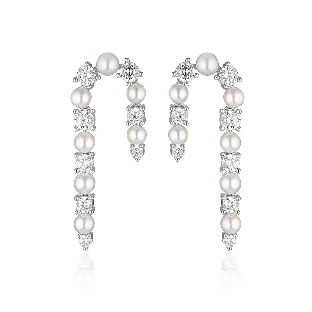 NOEL NIGHTS CANDY CANE EARRINGS SILVER