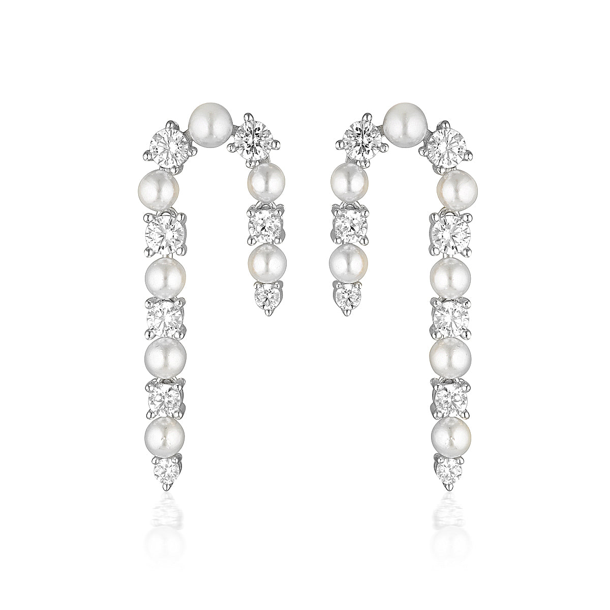 NOEL NIGHTS CANDY CANE EARRINGS SILVER