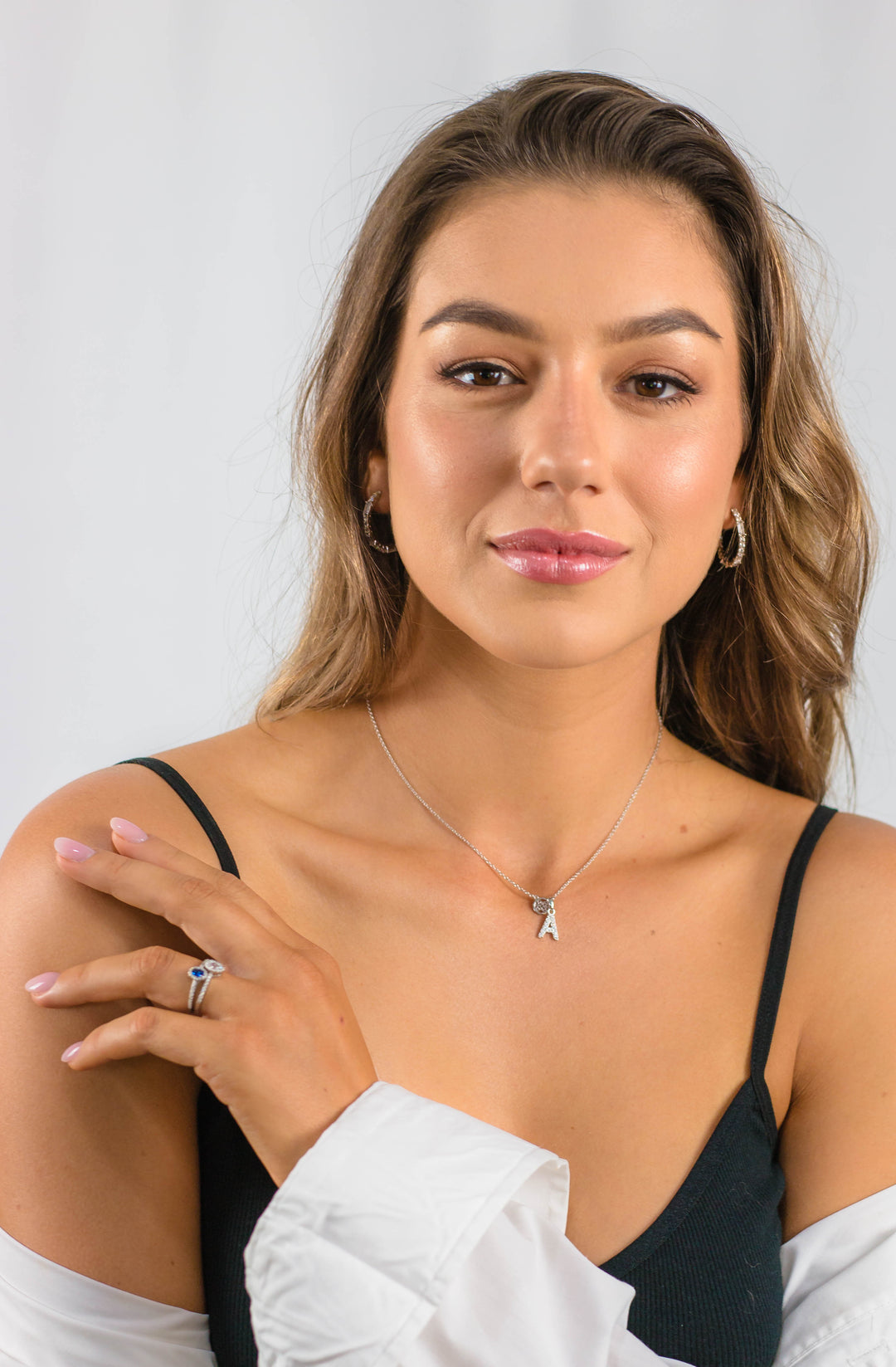 LUXURY LETTERS A INITIAL PENDANT SILVER