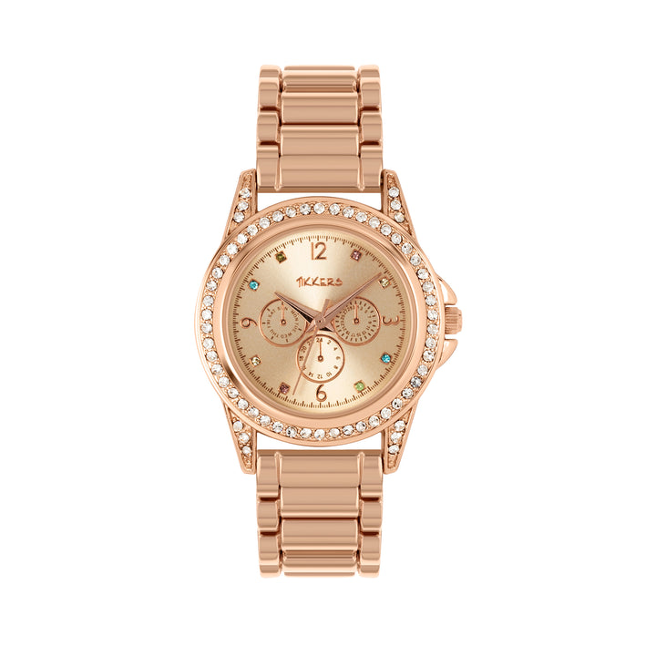 Tikkers Full Rose Gold Link Bracelet Watch