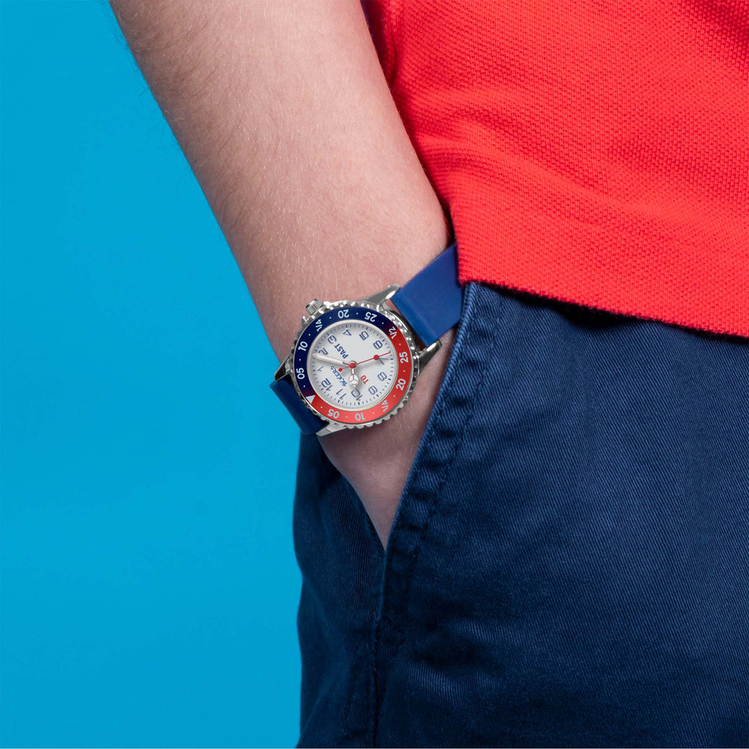Tikkers Time Teacher Blue & Red, Blue Silicone