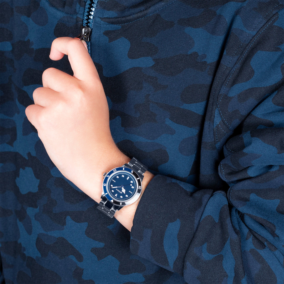 Tikkers Blue Dial Silver Link Bracelet
